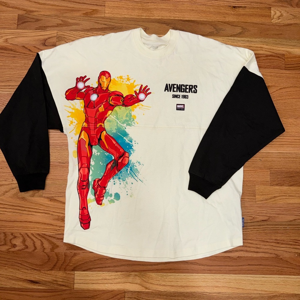Marvel Avengers Iron Man Spirit Jersey Disney Parks Long Sleeve Shirt Size M